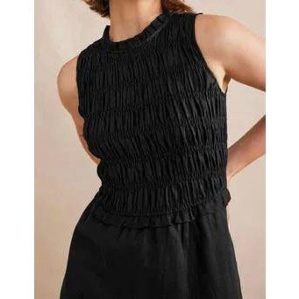 Boden Smocked Linen Midi Dress - Picture 6 of 6